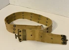 Vintage WW2 era USGI Army M1936 Webbed Pistol Equipment Belt Khaki Military