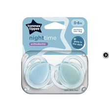 Image of Tommee Tippee Night Time Soothers – 2 Pack, 0-6 Months