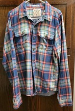 Abercrombie Fitch Men's Muscle Long Sleeve Button Up Lined Plaid Shirt Size XL