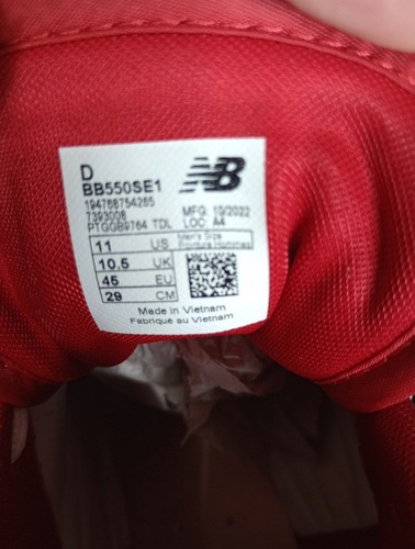 New Balance 550 White Team Red Men’s 10.5 - Picture 11 of 16