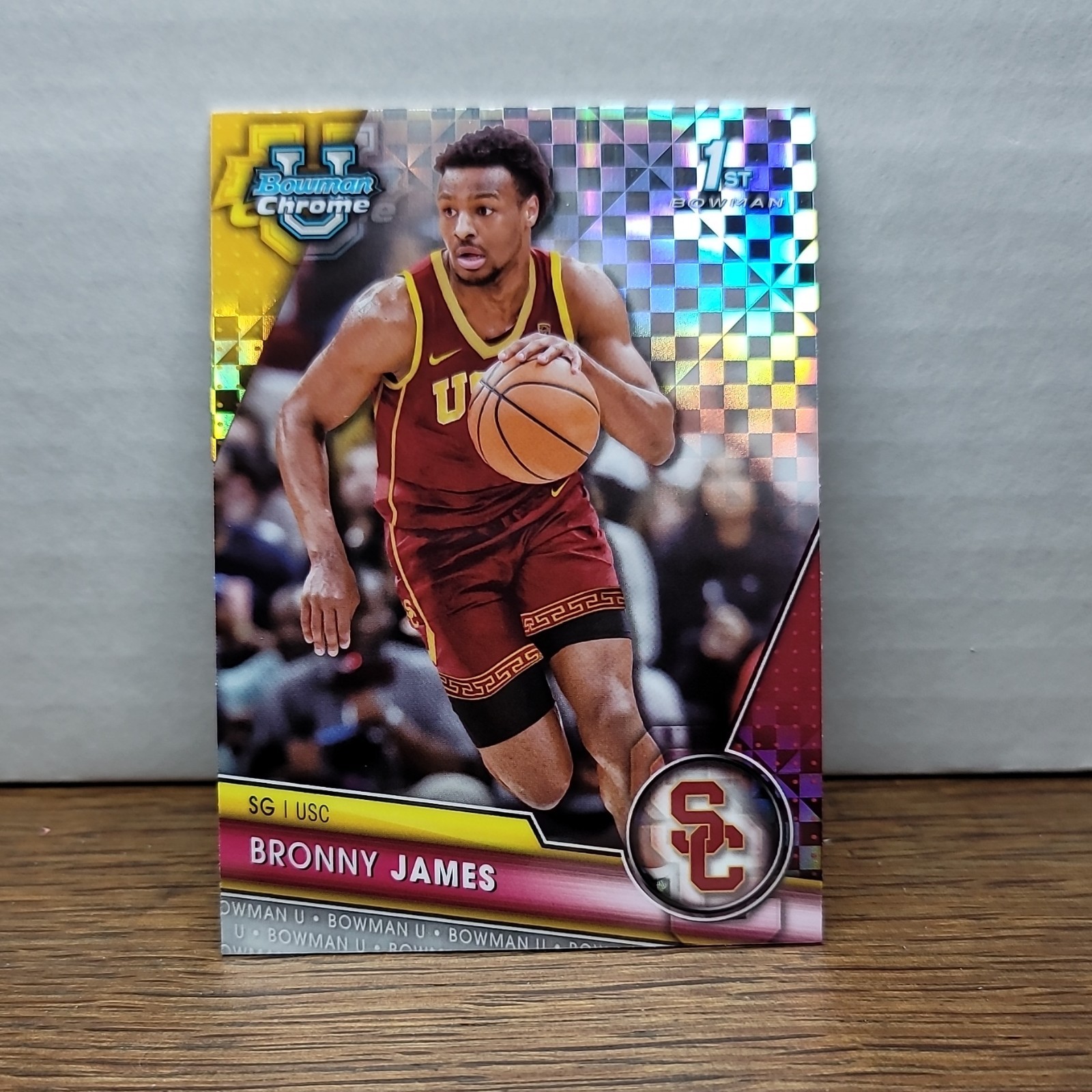 2023-24 Bowman University Chrome Bronny James #95 USC Trojans