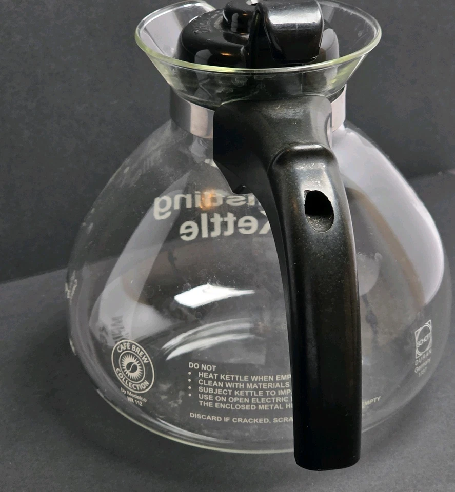 Hervidor de té silbido con tapa de estufa de vidrio de 12 tazas de Medelco Foto 3 de 4