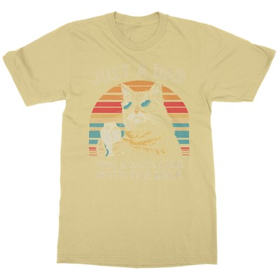 Just A Dad Who Came With The Milk - Funny Cat Retro Unisex T-Shirt