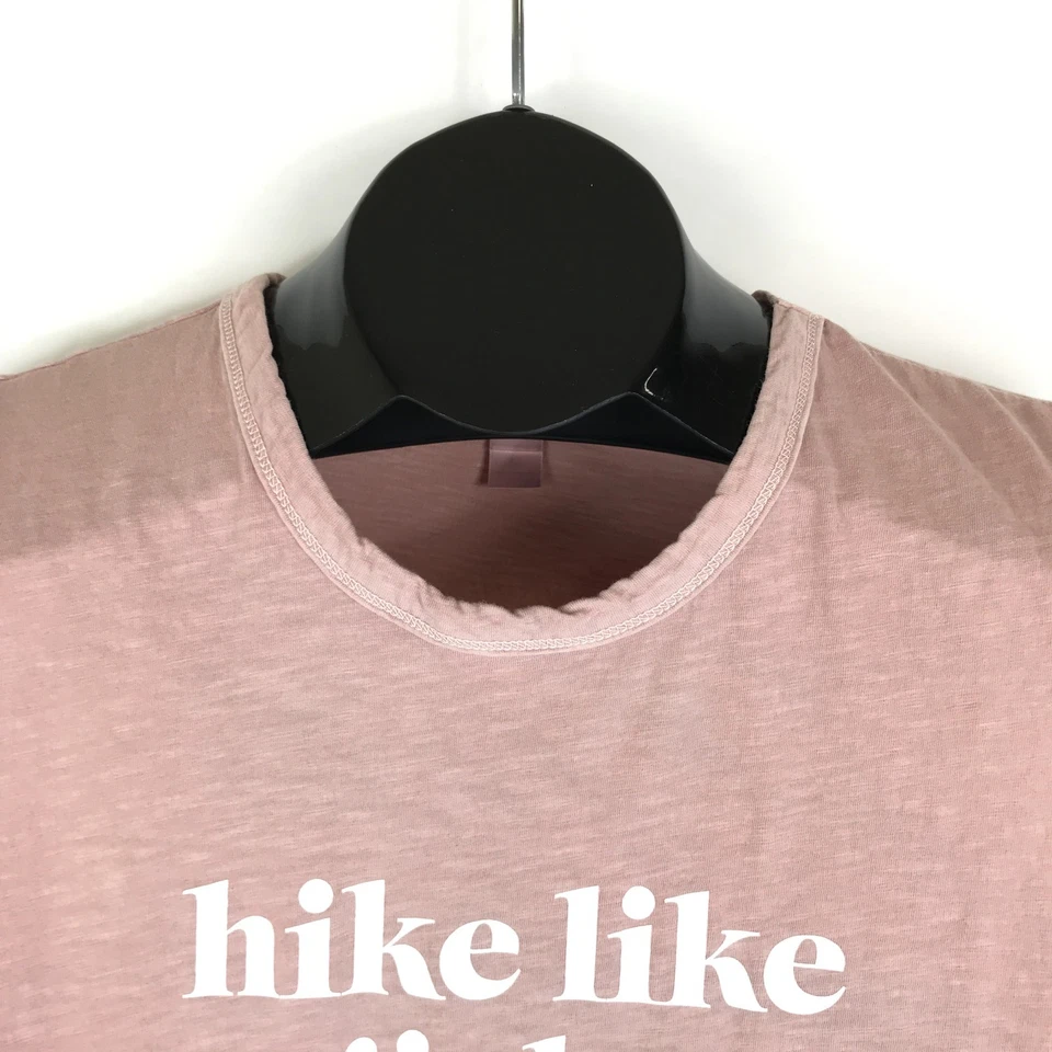 Camiseta Alternativa 'Hike Like A Girl' Sin Mangas Para Mujer Rosa Mediana 100% Algodón Foto 4 de 4