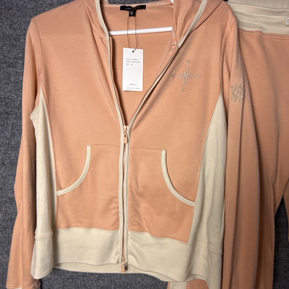 BCBG Athleisure XL 码杏/石头运动服全新带标签 100% 棉 — 第 2/4 张图片