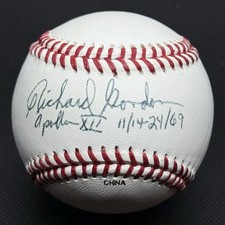 Richard Gordon Apollo 12 Signed Baseball Astronaut Moon Gemini JSA COA