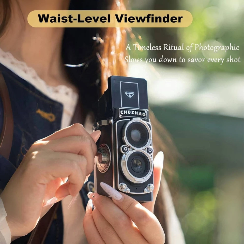 CHUZHAO Retro mini-digitale camera, 1080p FHD video, 12 MP autofocus, retrocamera met 16G-kaart, dubbele filter, USB, compacte vintage digitale camera voor beginners, tieners, kinderen en volwassenen