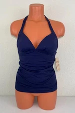 Tommy Bahama Womens Halter Tankini Top Navy Size XS