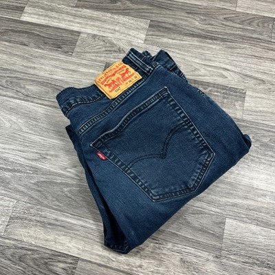 LEVI'S 514 Straight Leg Dark Wash Blue Denim Jeans Men's Size W 36 L 32
