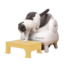 PAKEWAY Cat Ramp for Litter Box Adjustable Elevated Step for Small Elderly Cats