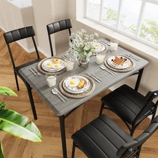 GAOMON Dining Table Set for 4, 5 Piece Kitchen Table and Chairs for 4 with Up...