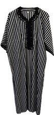 Moroccan man kaftan blue and white stripes, Kaftan