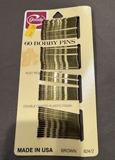 Vintage Goody Bobby Pins 60 Pack Copper Tone 824 Made In USA 1982