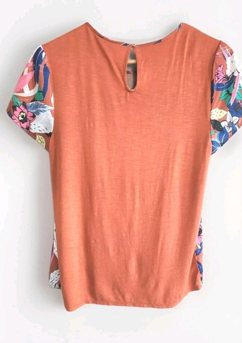 Dolan Anthropologie Blouse Women's Small Brown Floral Pleated Terra Cotta - Picture 5 of 8