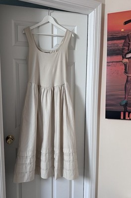 J. Crew Mixy Drop Waist Tank Midi Dress Size Medium in Ivory with Pockets | eBay J. Crew Mixy Drop Waist Tank Midi Dress Size Medium in Ivory with Pockets | eBay