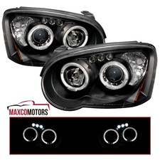 Black Projector Headlights Fits 2004-2005 Subaru Impreza Rs Wrx Outback Led Halo