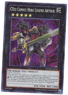Yu-Gi-Oh! Sammelkarte – CXyz Comics Hero Legend Arthur, Secret Rare | NUMH-EN042, Unlimited Edition