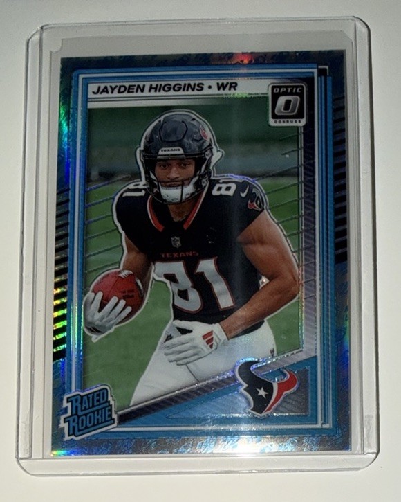 2025 Donruss Optic Jayden Higgins Rated RC Rocket Emoji SP CASE HIT #225 Texans