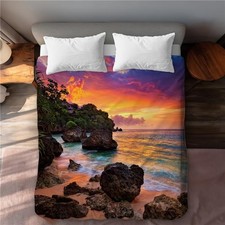 Rainbow Island Red Queen Size Duvet Cover - Vibrant Home Decor C1DCQSW0A9FI2A