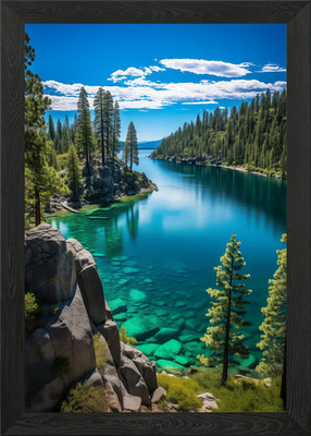 Kristallklarer See gerahmtes Wandbild Poster Leinwanddruck Bild