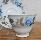 Colclough Vintage Blue Rose Floral Tea Cup & Saucer England — photo 3