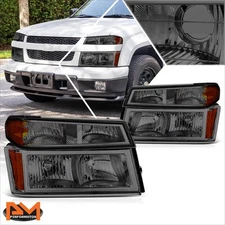 For 04-12 Chevy Colorado GMC Canyon Headlights Lamps Smoke Lens Amber Corner
