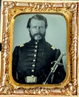 Civil War Soldier Tinted 9th Plate Ambrotype Double Image, Thermoplastic Case!