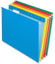 Pendaflex Hanging File Folders, Letter Size, Assorted Colors, 1/5-Cut Adjustable