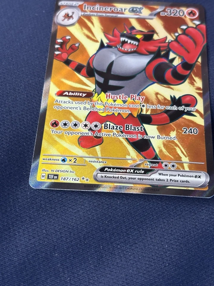 Incineroar ex 187/162 Sv05: Temporal Forces Holo Full Art Pokemon TCG nm- - Image 4 of 4
