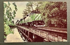 Burlington Northern EMD GP38 Locos Postcard