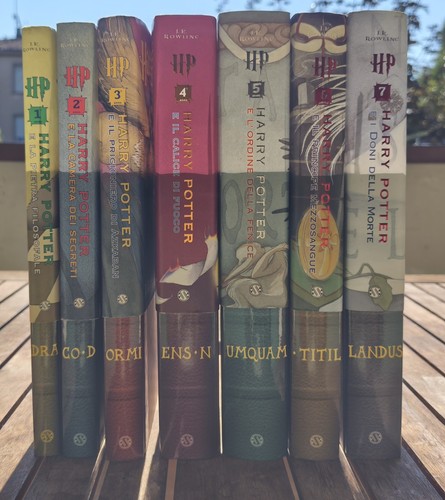 HARRY POTTER 7 Libri Saga COMPLETA 1ª Edizione SALANI MOTTO LATINO J.K. Rowling
