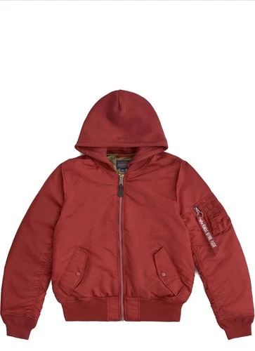 Alpha Industries Men’s MA-1 Natus Insulated Jacket Red Olive Lining Size 2XL image 10
