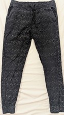Boys Phat Farm Joggers Sz M Black White Speckled Canvas Stretch Elastic Waist