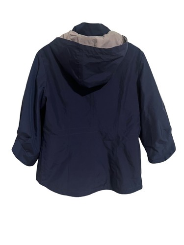 Melisa Citi Jacket Outerwear Womens Med-Large Full Zip Blue Hooded Light Coat - Picture 12 of 13