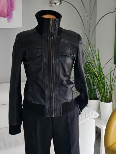 SL Sluisleder Echt Leder Jacke Bomber Gr. 34-36 Schwarz - Bild 6 von 15