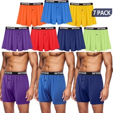7 PACK MENS CLASSIC BOXER SHORTS BRIEFS COMFORT FIT JERSEY UNDERWEAR PANTS US