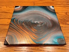 Original Acrylic Pour Painting Signed OOAK 10x10 Abstract Modern Canvas Wall Art