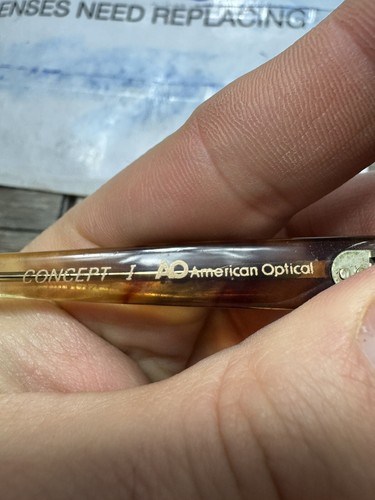 60s-70s Sun/ Eyeglasses Frame A/O American Optical "CONCEPT I" Amber Haze Md - Picture 3 of 6