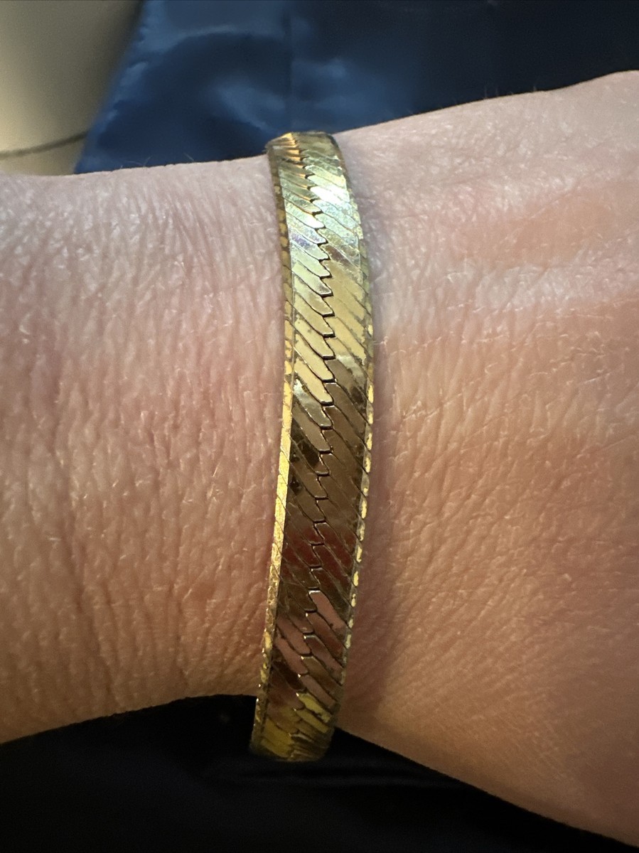 VINTAGE DESIGNER 925 MBC ITALY STERLING GOLD VERMEIL WIDE