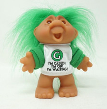 1986 Troll Doll Bingo "G" I'm Cased I'm on I'm Waiting Shirt 5" Green Hair