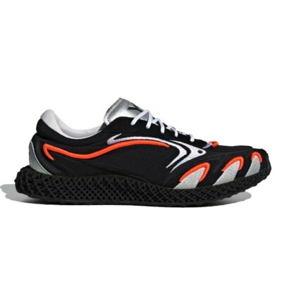 adidas Y-3 Runner 4D Black Solar Orange Silver Sz 5-12.5 - FU9208