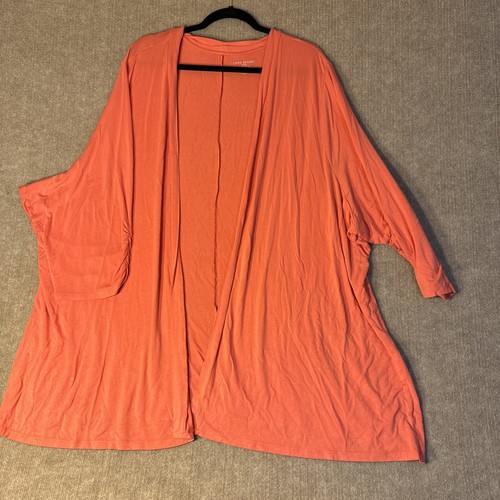 Lane Bryant Coral Wrap Cardigan Sweater - Size 34/36, 3/4 Length Sleeves, Cozy
