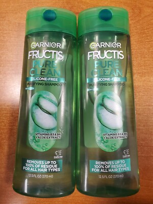 2 Pack: Garnier Fructis Pure Clean Purifying Shampoo, Silicone-Free 12.5 oz. E2C