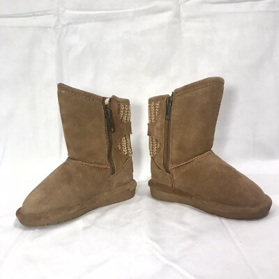 Bearpaw Brown Leather Suede Sheepskin W/ Belt Buckle Toddler