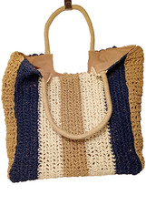 Tasche Stroh Korb geflochten Sommer Strandtasche Einkaufstasche NEU! F-16