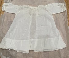 Vintage White Baby Long Dress For Christening Buttoned Laced Embroided