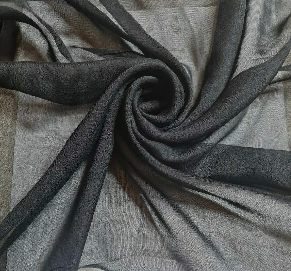 Pure Silk Chiffon Fabric Black Colour 51