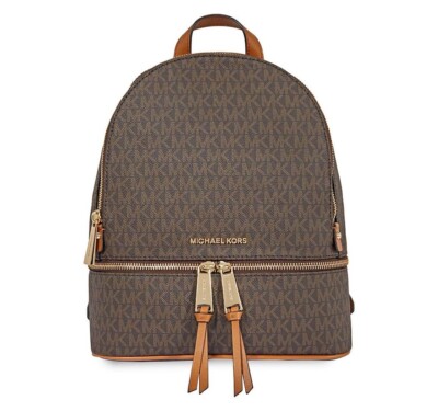 Michael Kors Rhea Medium Logo Backpack Brown