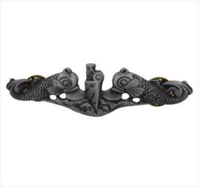 GENUINE U.S. NAVY BADGE: SUBMARINE ENLISTED - REGULATION SIZE, OXIDIZED
