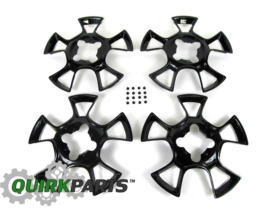 2012-2017 FIAT 500 SET OF 4 BLACK WHEEL INSERTS MOPAR GENUINE OEM NEW 82212494 - Image 3 of 4